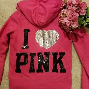 VS PINK Hot Pink Bling Hoodie